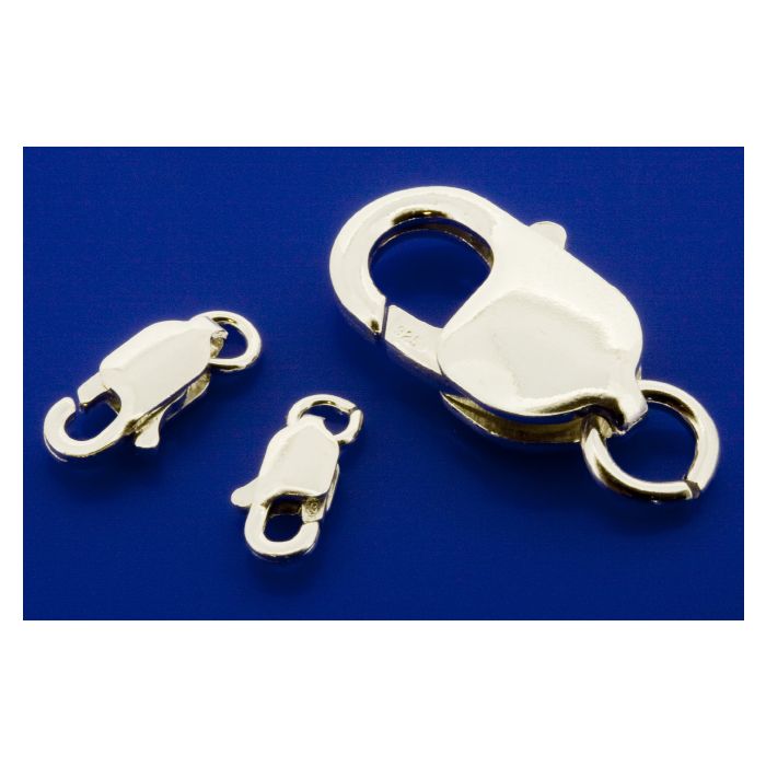 Karabiner mit eingehängter, offener Öse / 925 Silber