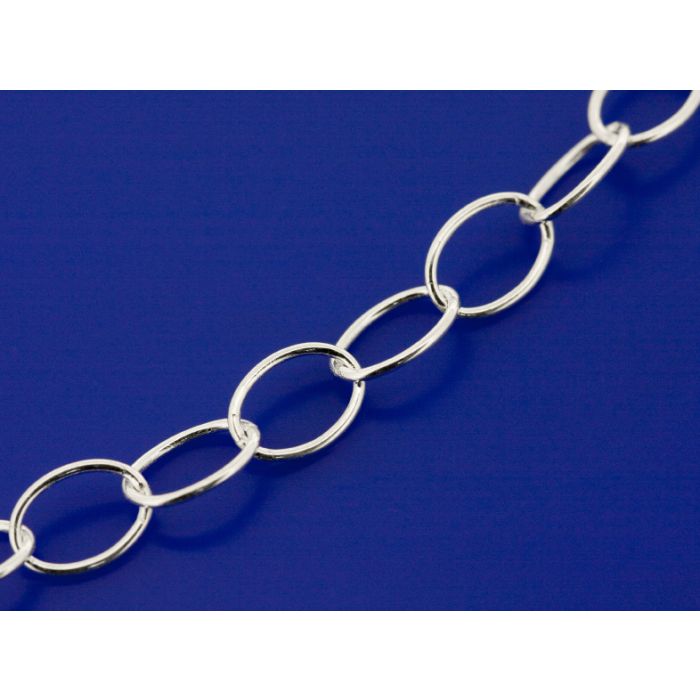 Ösenketten oval mit Karabiner (ø 7.5x5.5mm) / 925 Silber