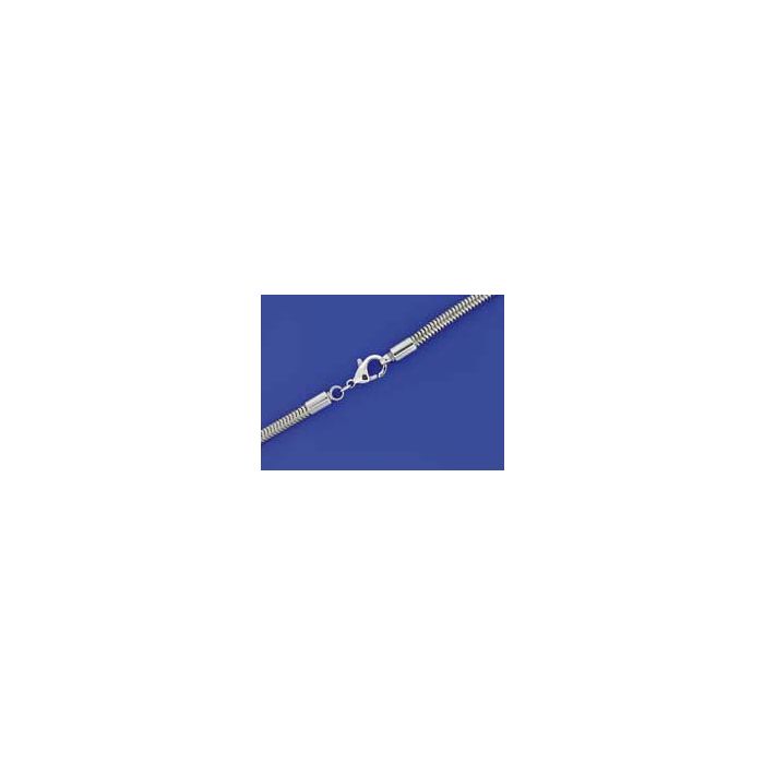 Schlangenketten mit CNC-Endkappen und Karabiner / Edelstahl (Ø 2.40 mm) 1