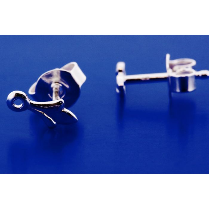 Ohrstecker mit Lilie / Öse quer / incl. Ohrmutter / 925 Silber