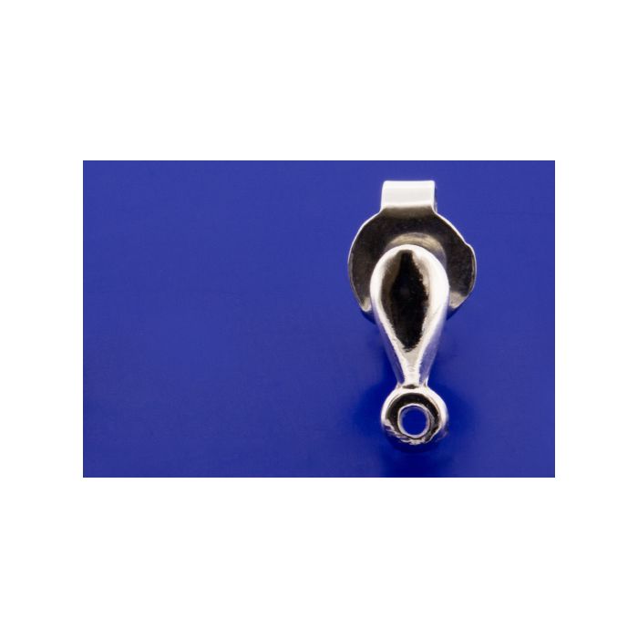 Ohrstecker mit Tropfen / Öse quer / incl. Ohrmutter / 925 Silber