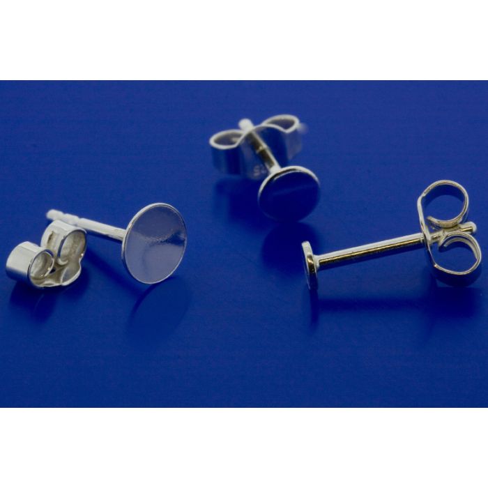 Ohrstecker mit Platte / incl. Ohrmutter / 925 Silber