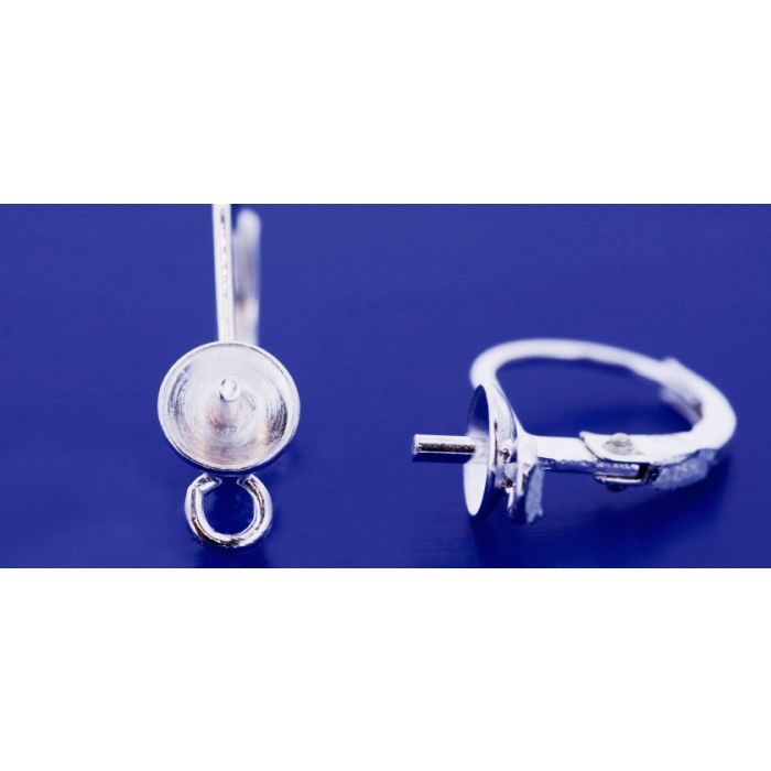 Klappbrisuren mit Schüssel 4 mm / Öse quer / 925 Silber
