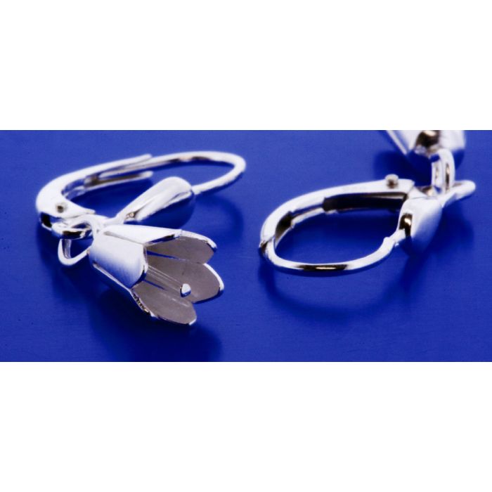 Klappbrisuren mit Tulpe / 925 Silber