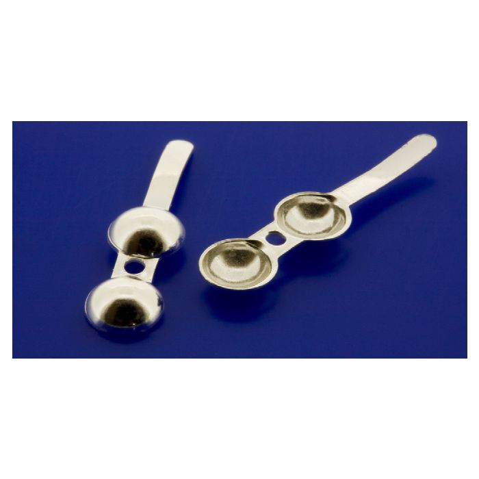 Klappkapseln mit Fadenloch und Schlaufe / 925 Silber