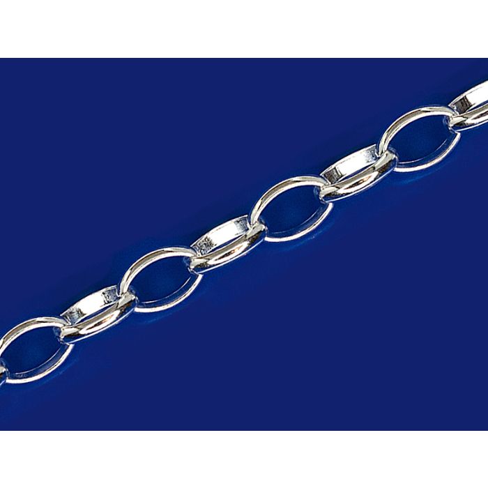 Erbsketten oval mit Karabiner (Ø4.9x7mm) / 925 Silber