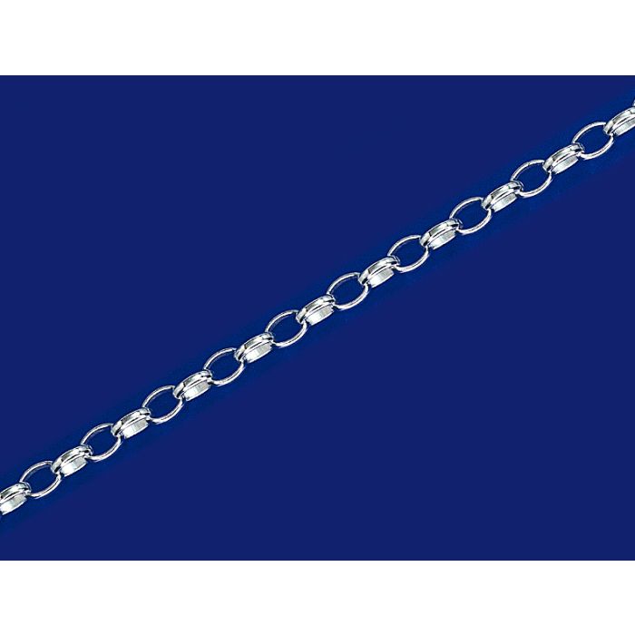 Erbsketten oval mit Karabiner (Ø1.9x2.6mm) / 925 Silber