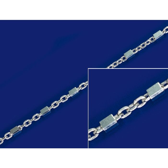 Ankerketten mit Würfel und Karabiner (ø1.1mm) / 925 Silber