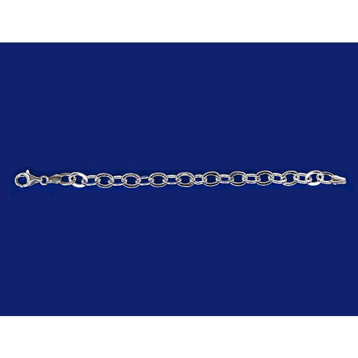 Armband mit Karabiner / Ankerketten flach / 925 Silber