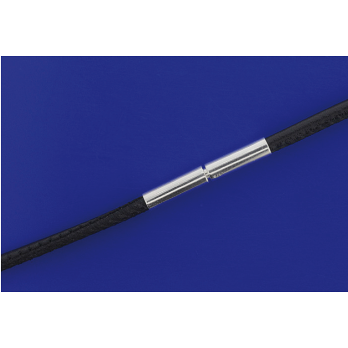 Leder genäht mit Bajonettverschluss / 925 Silber