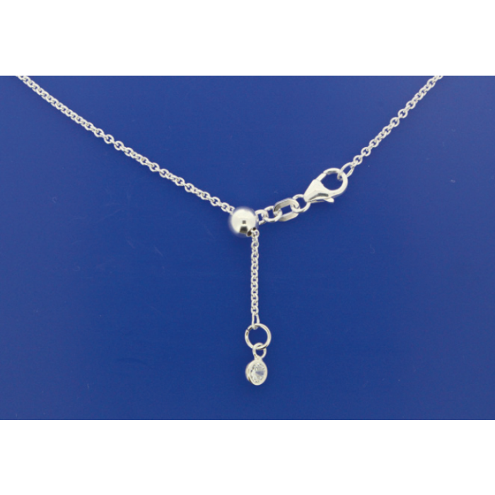 Ankerketten rund VARIO mit ZIRKONIA (Karabiner) / 925 Silber 